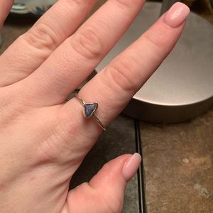 Raw Blue Sapphire sterling silver ring